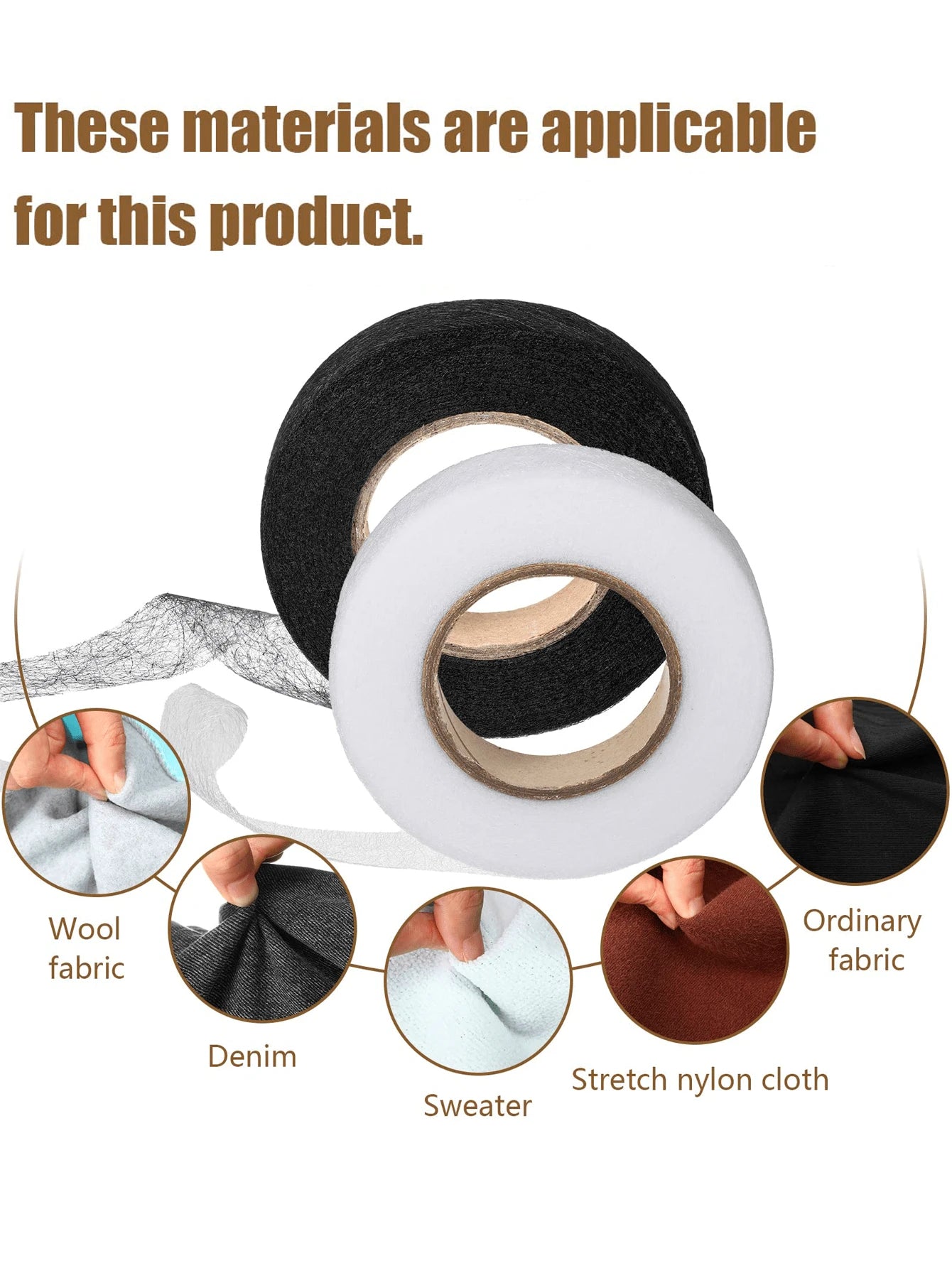 2pcs Double-Sided Iron-On Hemming Tape, Strong Adhesive Hot Melt Tape, Iron-On Fusible Tape, Suitable For Clothing Alterations, Pants, Jeans, Skirts