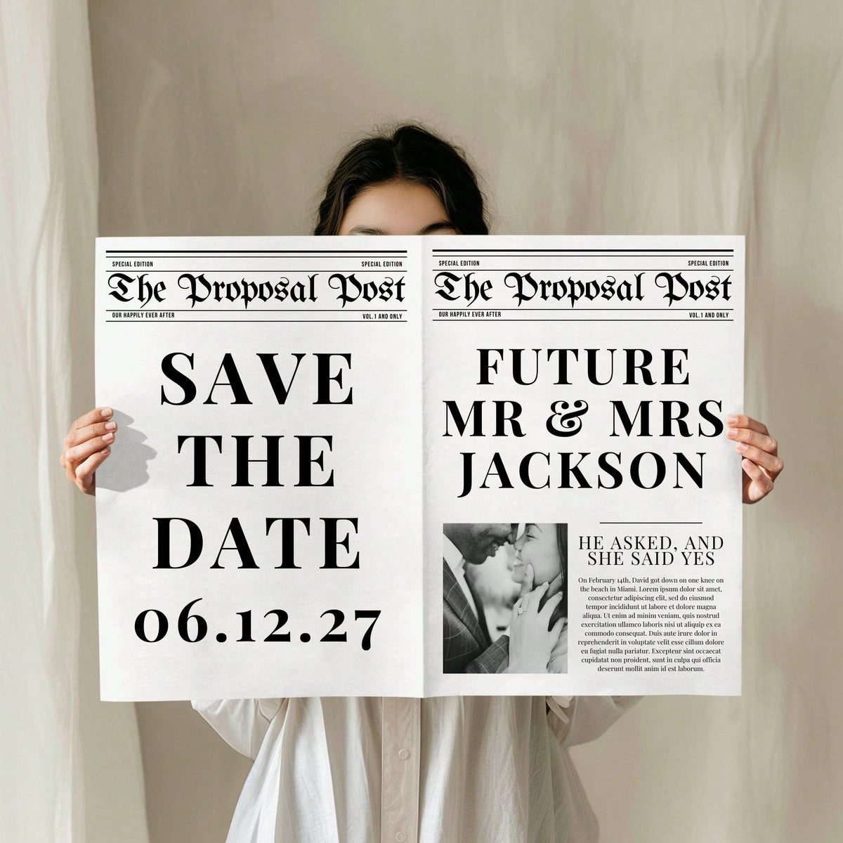 2pcs Editable Birthday Newspaper Template, Large Newspaper Template, Photography Birthday Newspaper 288x580MM