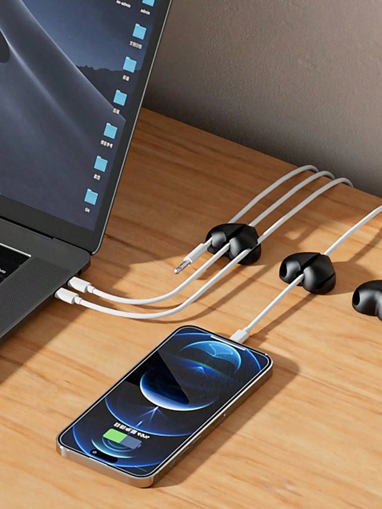 2pcs Heart-Shaped Cable Organizers, Phone Charging Wire Fastener Clips, Winding Organizer, Self-Adhesive Cable Holder For Desk, Nightstand, Wall, Car, And Office