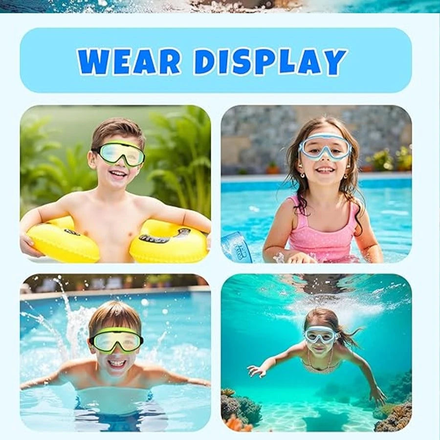 2pcs Kids Swimming Goggles Set, Anti-Fog High Definition Children Swimming Goggles, Leak-Proof Wide Angle Swimming Goggles, Back To School