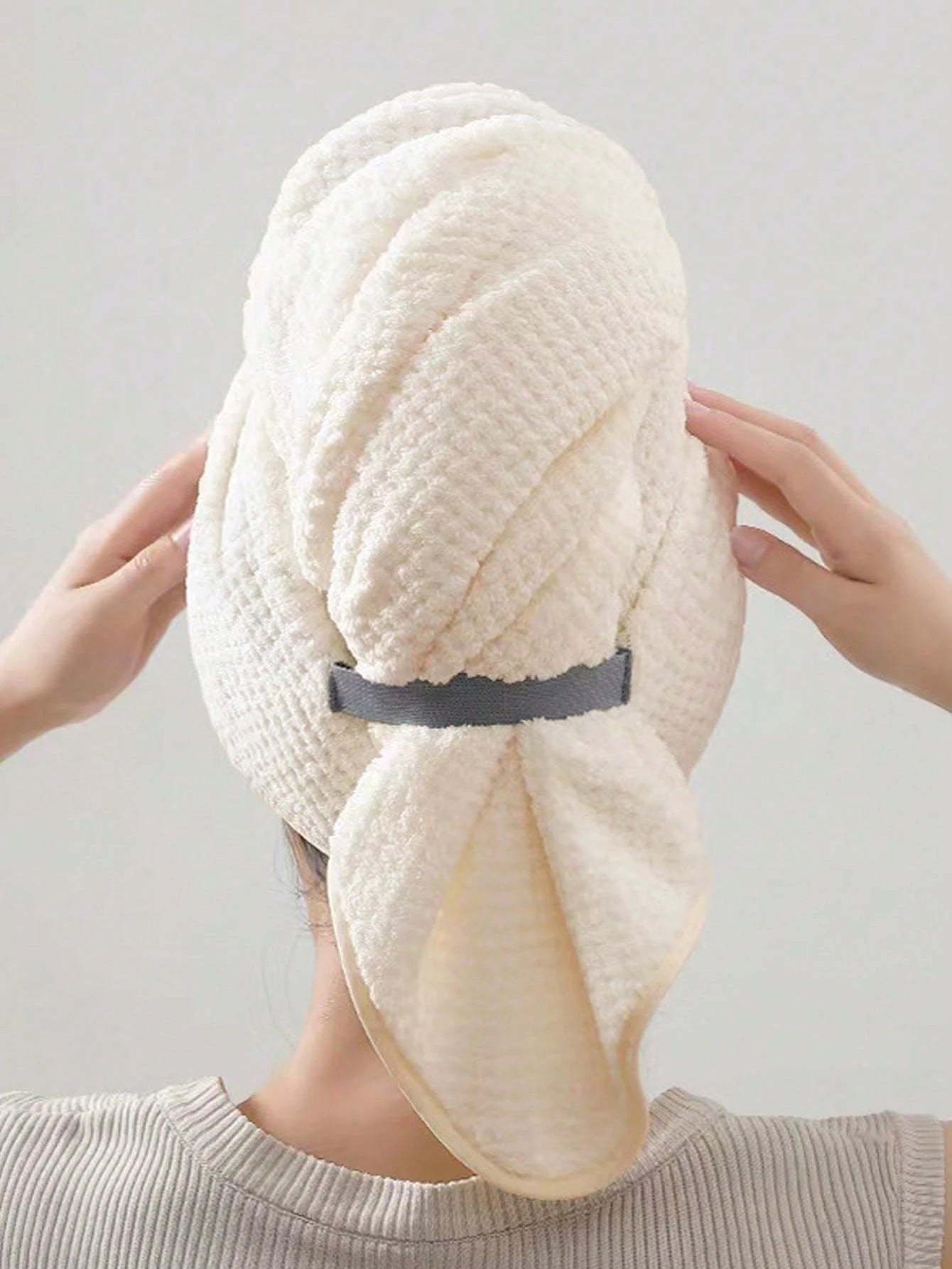2PCS Large Microfiber Hair Towel Wraps For Women, 20*39" Super Absorbent & Quick-Dry, Hair Turban With Elastic Strap, Anti-Frizz For Curly, Long Short Hair