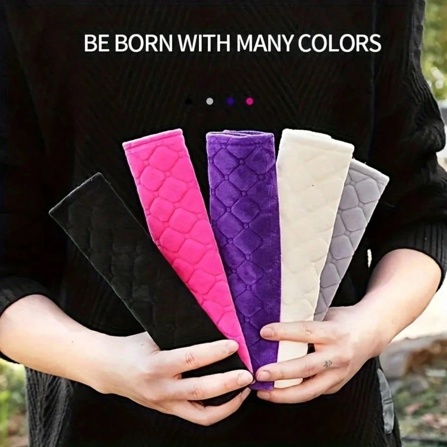 2pcs Luxury Soft Flannel Seat Belt Covers, Provide More Comprehensive Shoulder Protection, Enhance In-Car Comfort