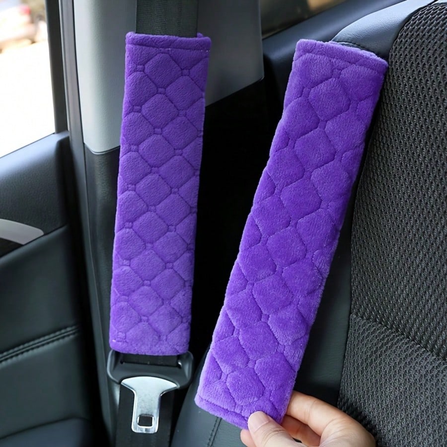 2pcs Luxury Soft Flannel Seat Belt Covers, Provide More Comprehensive Shoulder Protection, Enhance In-Car Comfort