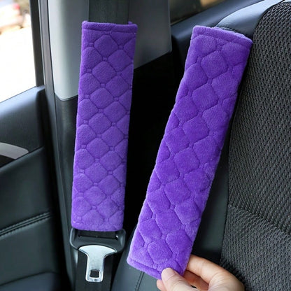 2pcs Luxury Soft Flannel Seat Belt Covers, Provide More Comprehensive Shoulder Protection, Enhance In-Car Comfort