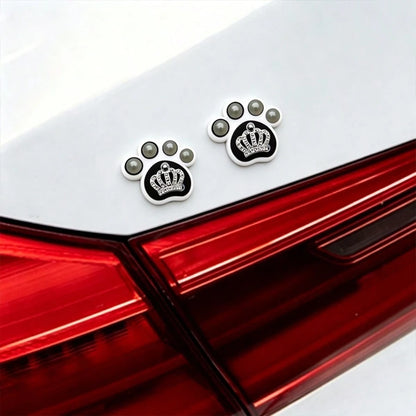 2pcs New Creative Shiny Crown Pattern Car Accessories For Women, Car Door Anti-Collision Stickers, Rearview Mirror Protection Stickers, Trunk Decorative Stickers