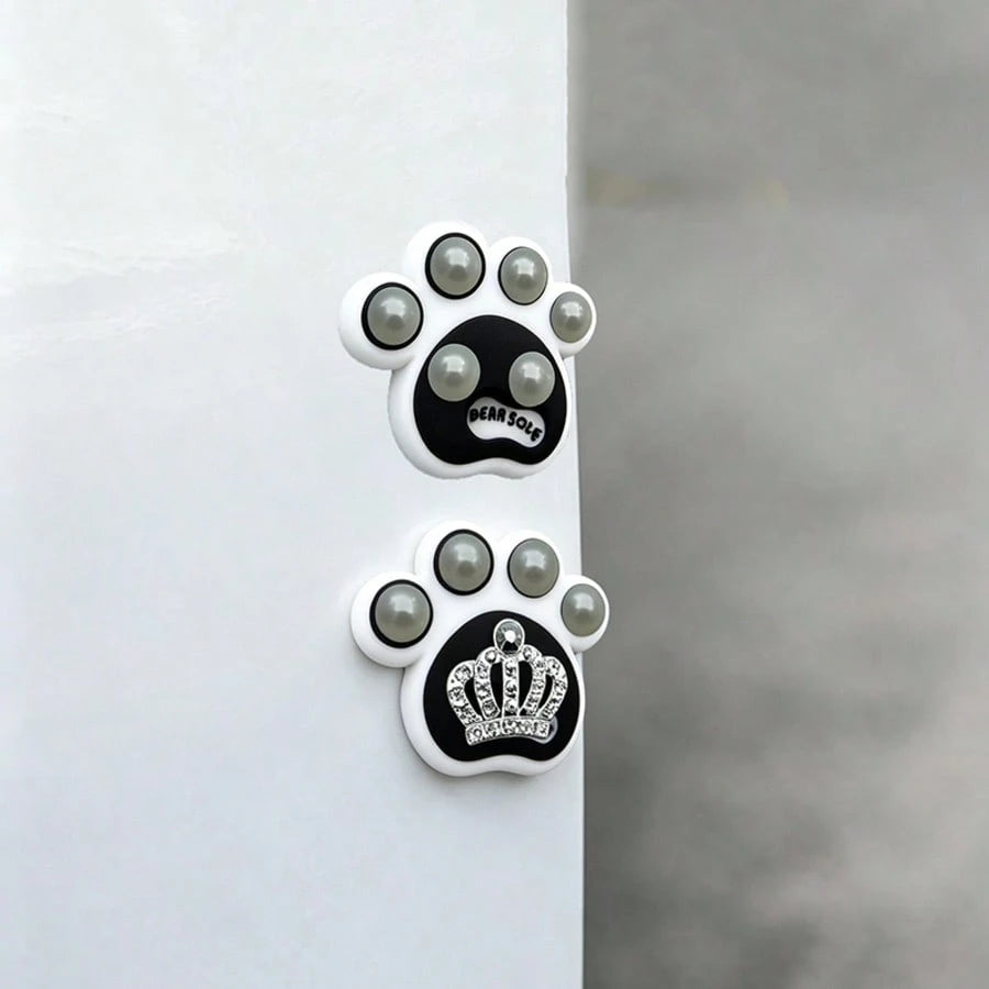 2pcs New Creative Shiny Crown Pattern Car Accessories For Women, Car Door Anti-Collision Stickers, Rearview Mirror Protection Stickers, Trunk Decorative Stickers
