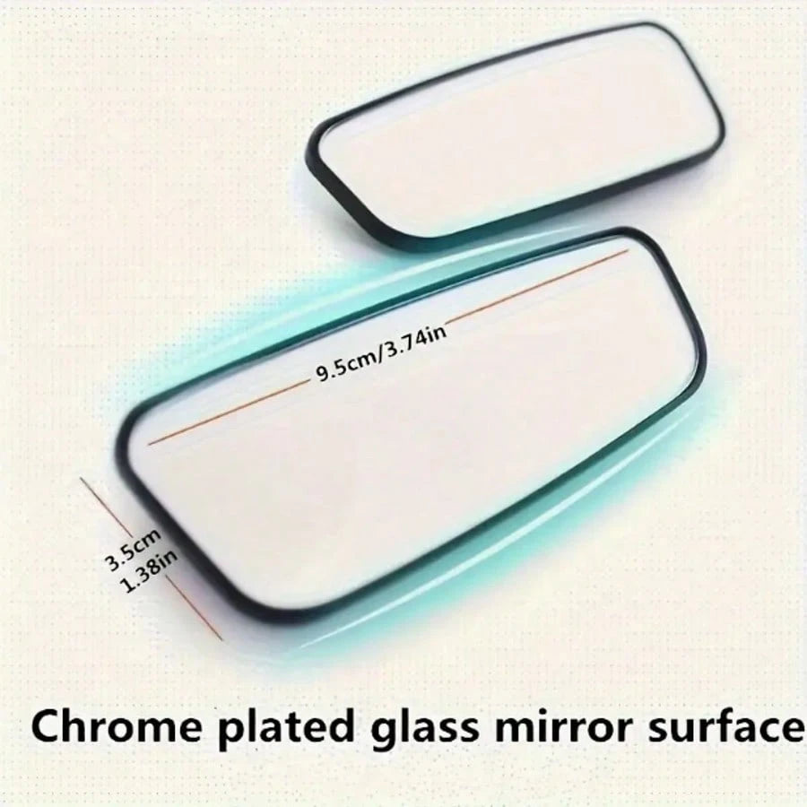 2pcs Oval Blind Spot Mirrors, Universal Type, Front Mount, Flat Wide Angle Adjustable Side Rearview Mirrors, Suitable For Multiple Vehicles