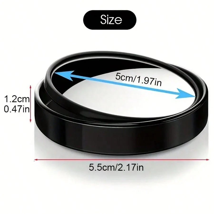 2pcs Oval Blind Spot Mirrors, Universal Type, Front Mount, Flat Wide Angle Adjustable Side Rearview Mirrors, Suitable For Multiple Vehicles