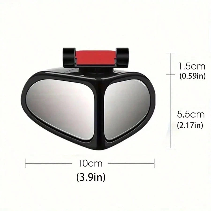 2pcs Oval Blind Spot Mirrors, Universal Type, Front Mount, Flat Wide Angle Adjustable Side Rearview Mirrors, Suitable For Multiple Vehicles