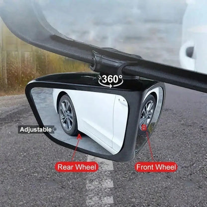 2pcs Oval Blind Spot Mirrors, Universal Type, Front Mount, Flat Wide Angle Adjustable Side Rearview Mirrors, Suitable For Multiple Vehicles