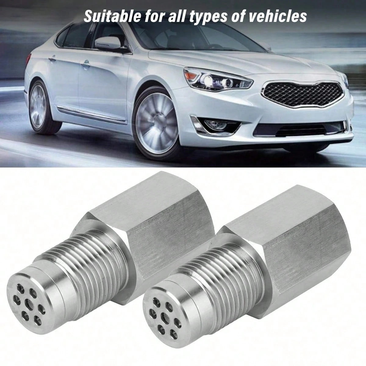 2pcs Oxygen Sensor Filter Adapter- New Stainless Steel Extension Pipe Fitting- Car Extension Screw,Universal Automotive Repair Tool Accessory