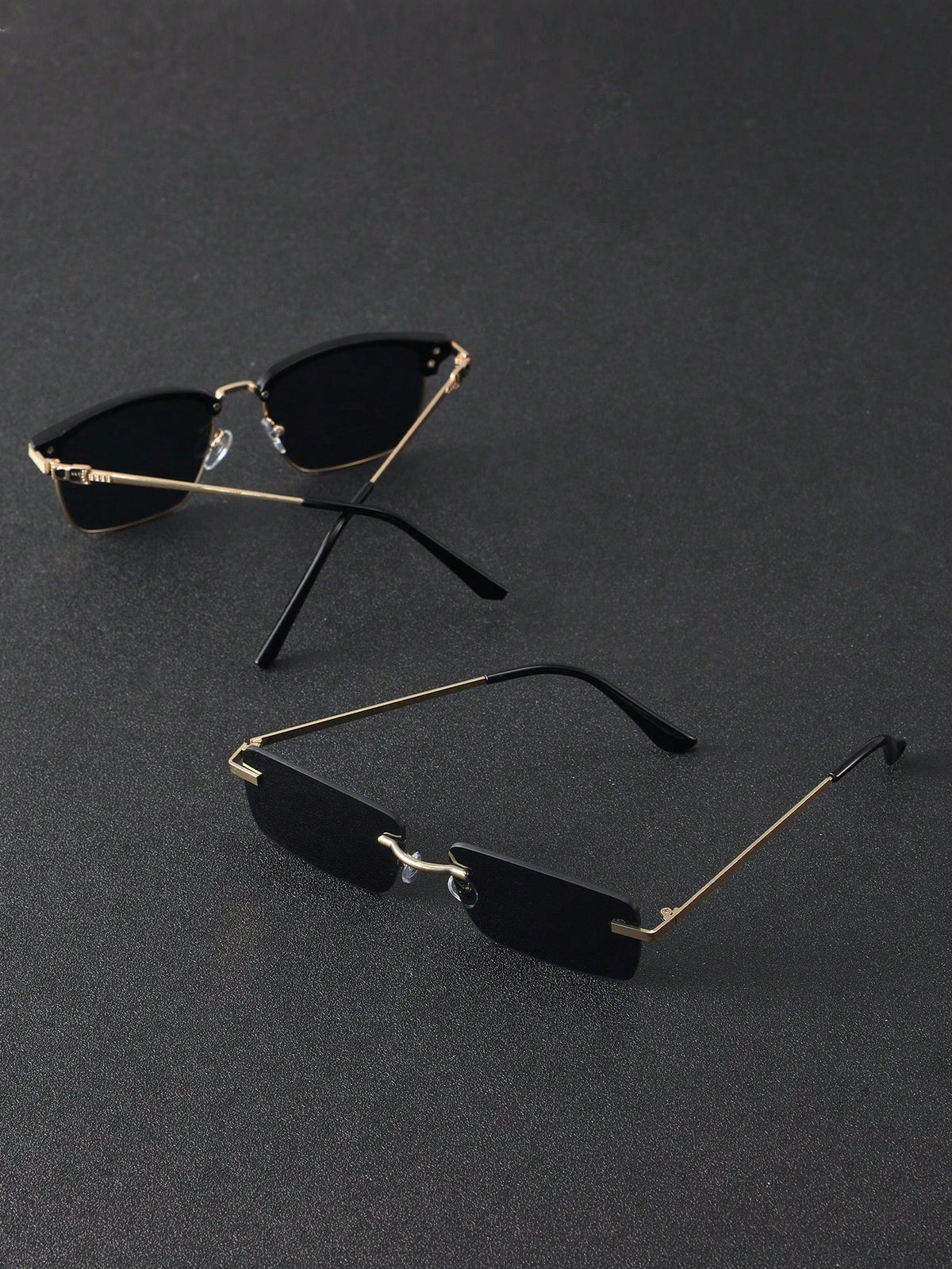 2pcs Plastic & Metal Geometric Classic Modern Minimalist Style Men's UV Protection Sunglasses, Suitable For Daily Driving, Camping, Tropical Beach Vacation, Outdoor Leisure Activities, Outings, Fashio