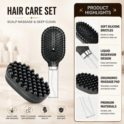 2pcs Professional Hair Comb Set, African Curly Hair Sponge Brush, Moisturizing Air Cushion Spray Comb, ABS Material, Ergonomic Handle, Dry And Wet Use, Curly Hair Dedicated Comb, Moisturizing Hair Com