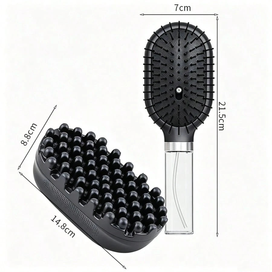 2pcs Professional Hair Comb Set, African Curly Hair Sponge Brush, Moisturizing Air Cushion Spray Comb, ABS Material, Ergonomic Handle, Dry And Wet Use, Curly Hair Dedicated Comb, Moisturizing Hair Com