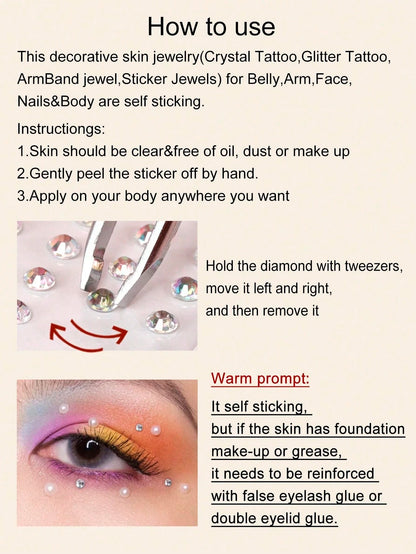 2pcs Purple Face Glitter Rhinestone Stickers, Suitable For Rave Parties, Makeup, Crystal Decoration, Y2K Style, Music Festival DIY Eye & Face Gems, Valentine's Day Gift,Concert Look