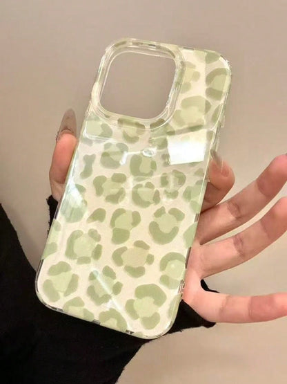 2pcs Retro Creative Green Pink Blue Leopard Print Phone Case Compatible With IPhone 16 Pro Max/15/14/13