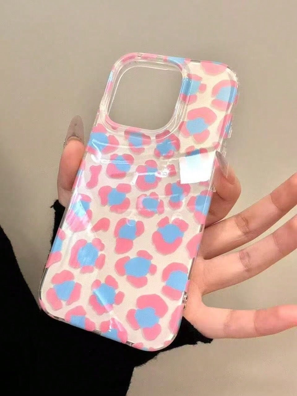 2pcs Retro Creative Green Pink Blue Leopard Print Phone Case Compatible With IPhone 16 Pro Max/15/14/13