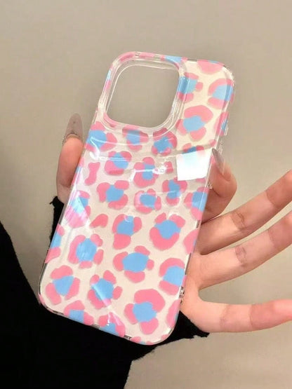 2pcs Retro Creative Green Pink Blue Leopard Print Phone Case Compatible With IPhone 16 Pro Max/15/14/13