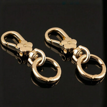 2pcs Rotating Buckle Clips, Double Opening Rotating Spring Buckle Hooks Metal Rotating Buckle Hooks With Spring O-Ring Lobster Clasp Suitable For Keychain, Bag, Wallet, Lanyard DIY Handmade