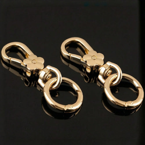 2pcs Rotating Buckle Clips, Double Opening Rotating Spring Buckle Hooks Metal Rotating Buckle Hooks With Spring O-Ring Lobster Clasp Suitable For Keychain, Bag, Wallet, Lanyard DIY Handmade