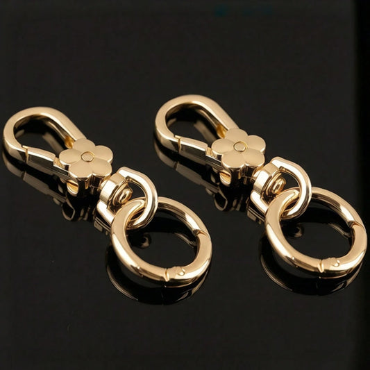 2pcs Rotating Buckle Clips, Double Opening Rotating Spring Buckle Hooks Metal Rotating Buckle Hooks With Spring O-Ring Lobster Clasp Suitable For Keychain, Bag, Wallet, Lanyard DIY Handmade