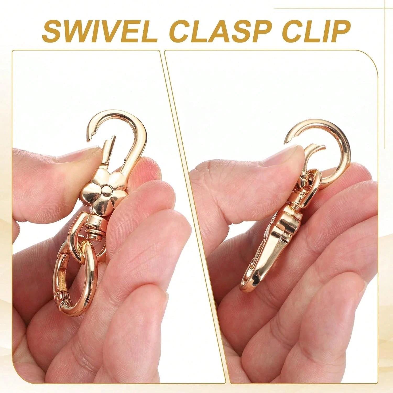 2pcs Rotating Buckle Clips, Double Opening Rotating Spring Buckle Hooks Metal Rotating Buckle Hooks With Spring O-Ring Lobster Clasp Suitable For Keychain, Bag, Wallet, Lanyard DIY Handmade