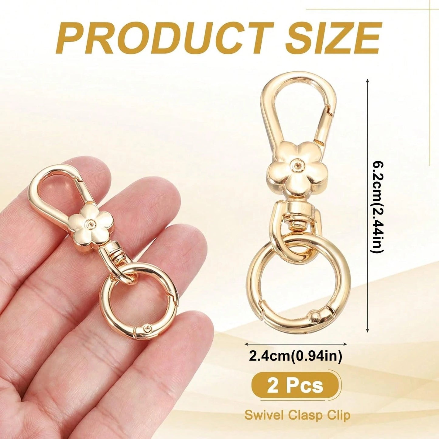 2pcs Rotating Buckle Clips, Double Opening Rotating Spring Buckle Hooks Metal Rotating Buckle Hooks With Spring O-Ring Lobster Clasp Suitable For Keychain, Bag, Wallet, Lanyard DIY Handmade