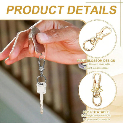 2pcs Rotating Buckle Clips, Double Opening Rotating Spring Buckle Hooks Metal Rotating Buckle Hooks With Spring O-Ring Lobster Clasp Suitable For Keychain, Bag, Wallet, Lanyard DIY Handmade