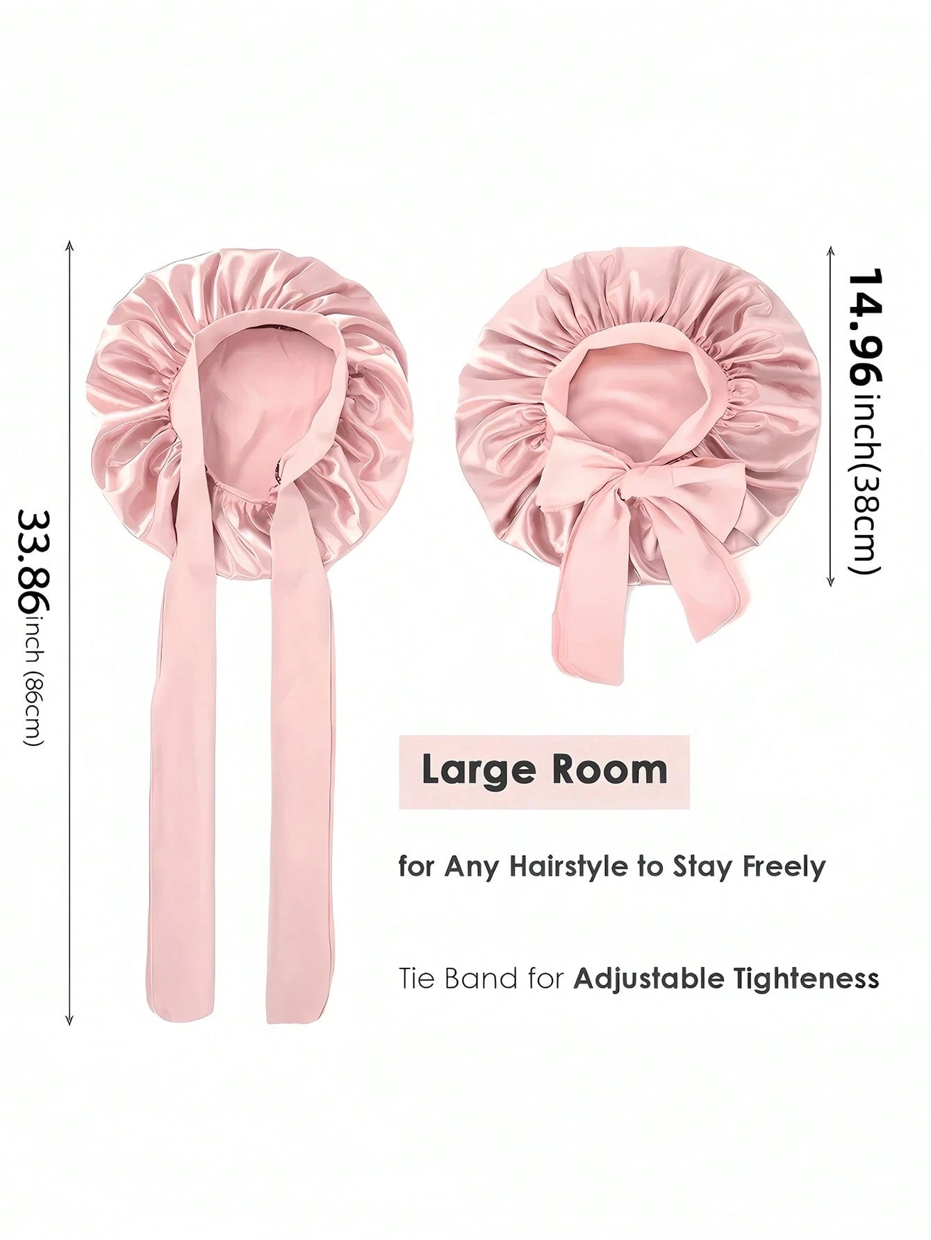 2pcs Satin Sleeping Bonnet For Women, Large Silk Sleep Cap With Long Strap, Adjustable Sleep Cap Hair Bonnet For Women & Men, Satin Hair Cap, Lightweight Wide Brim High Elasticity Cap, High-End Satin