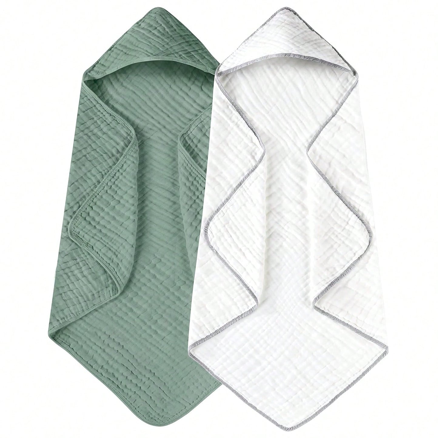 2pcs/Set Baby Hooded Bath Towel, Soft Absorbent Towel, Suitable For Newborns And Infants, Large Size 31x31 Inch, Essential Baby Daily Necessities
