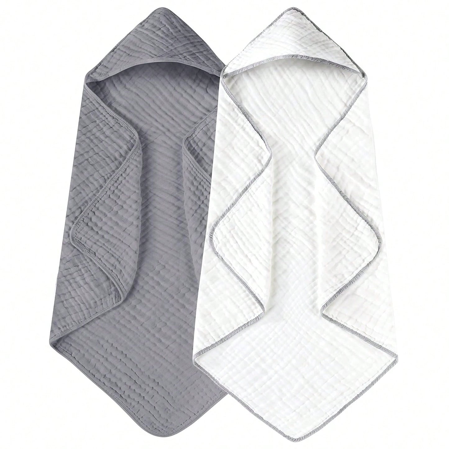 2pcs/Set Baby Hooded Bath Towel, Soft Absorbent Towel, Suitable For Newborns And Infants, Large Size 31x31 Inch, Essential Baby Daily Necessities