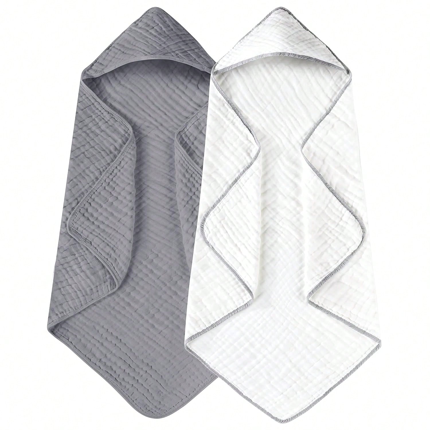 2pcs/Set Baby Hooded Bath Towel, Soft Absorbent Towel, Suitable For Newborns And Infants, Large Size 31x31 Inch, Essential Baby Daily Necessities
