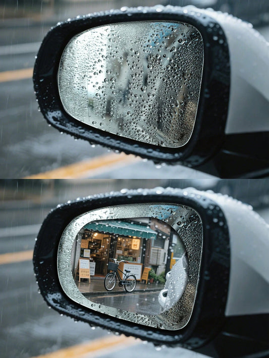 2pcs/Set Car Rearview Mirror Waterproof Protective Film, Transparent Rainproof Membrane, Auto Accessories,Beach,Summer,Vacation,Holiday,Travel Essential,Going Out Tops,Household Items