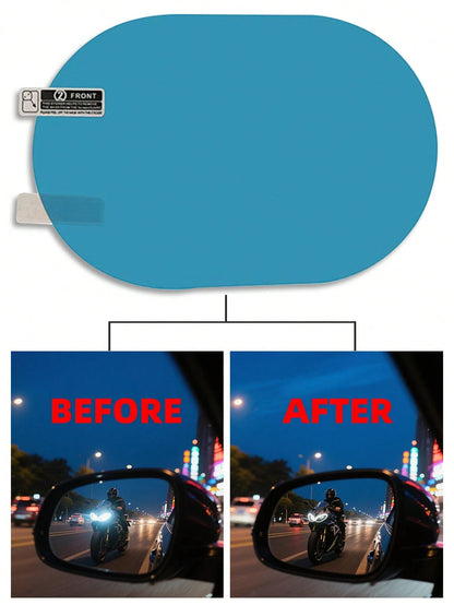 2pcs/Set Car Rearview Mirror Waterproof Protective Film, Transparent Rainproof Membrane, Auto Accessories,Beach,Summer,Vacation,Holiday,Travel Essential,Going Out Tops,Household Items