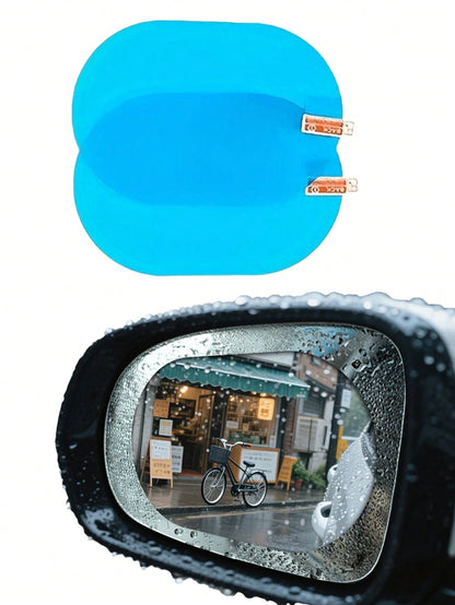 2pcs/Set Car Rearview Mirror Waterproof Protective Film, Transparent Rainproof Membrane, Auto Accessories,Beach,Summer,Vacation,Holiday,Travel Essential,Going Out Tops,Household Items