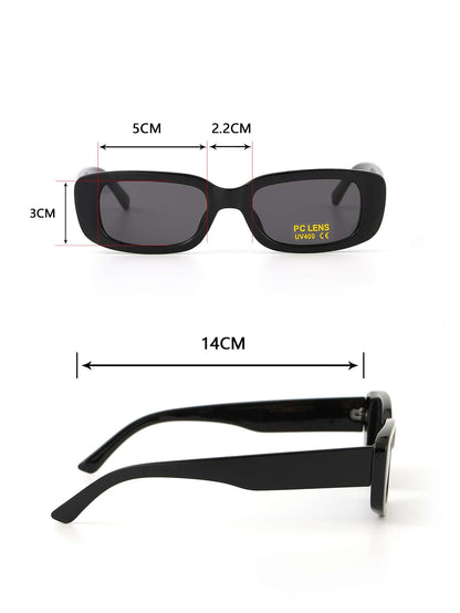2pcs/Set Couple's Fashionable Sunglasses For Summer, Neon Sci-Fi Style, Non-Mainstream, Jelly Color, Ins Style, Y2k Style, Hip-Hop, Rock, Vintage, Small Square, Reinforced Metal Hinges Boho Sunglasses