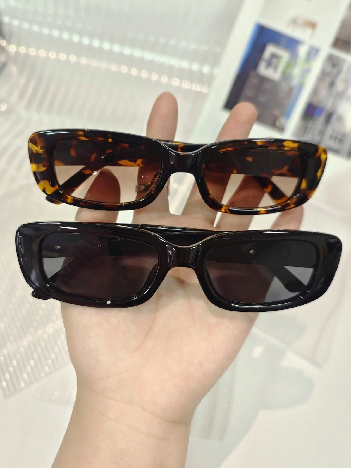 2pcs/Set Couple's Fashionable Sunglasses For Summer, Neon Sci-Fi Style, Non-Mainstream, Jelly Color, Ins Style, Y2k Style, Hip-Hop, Rock, Vintage, Small Square, Reinforced Metal Hinges Boho Sunglasses
