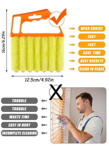 2pcs/Set Handheld Blind/Car Window Cleaner, Vent Cleaner, Curtain Duster With Removable Microfiber Cover For Convenient Cleaning, Air Conditioner, Car Vent, Fan Slot Cleaner, Home, School, Hotel, Chri