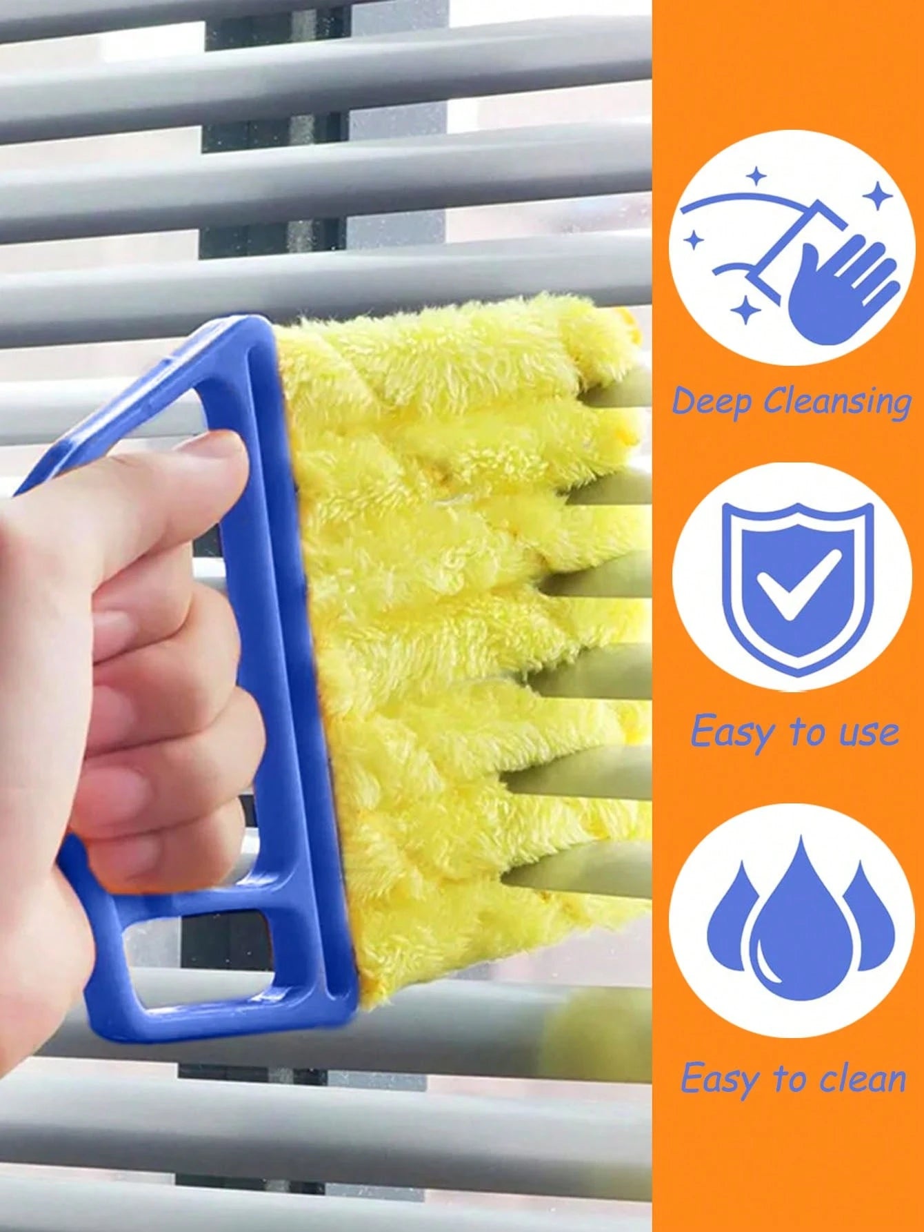 2pcs/Set Handheld Blind/Car Window Cleaner, Vent Cleaner, Curtain Duster With Removable Microfiber Cover For Convenient Cleaning, Air Conditioner, Car Vent, Fan Slot Cleaner, Home, School, Hotel, Chri
