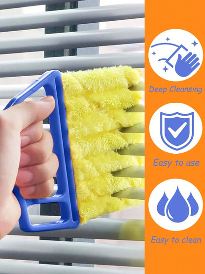 2pcs/Set Handheld Blind/Car Window Cleaner, Vent Cleaner, Curtain Duster With Removable Microfiber Cover For Convenient Cleaning, Air Conditioner, Car Vent, Fan Slot Cleaner, Home, School, Hotel, Chri