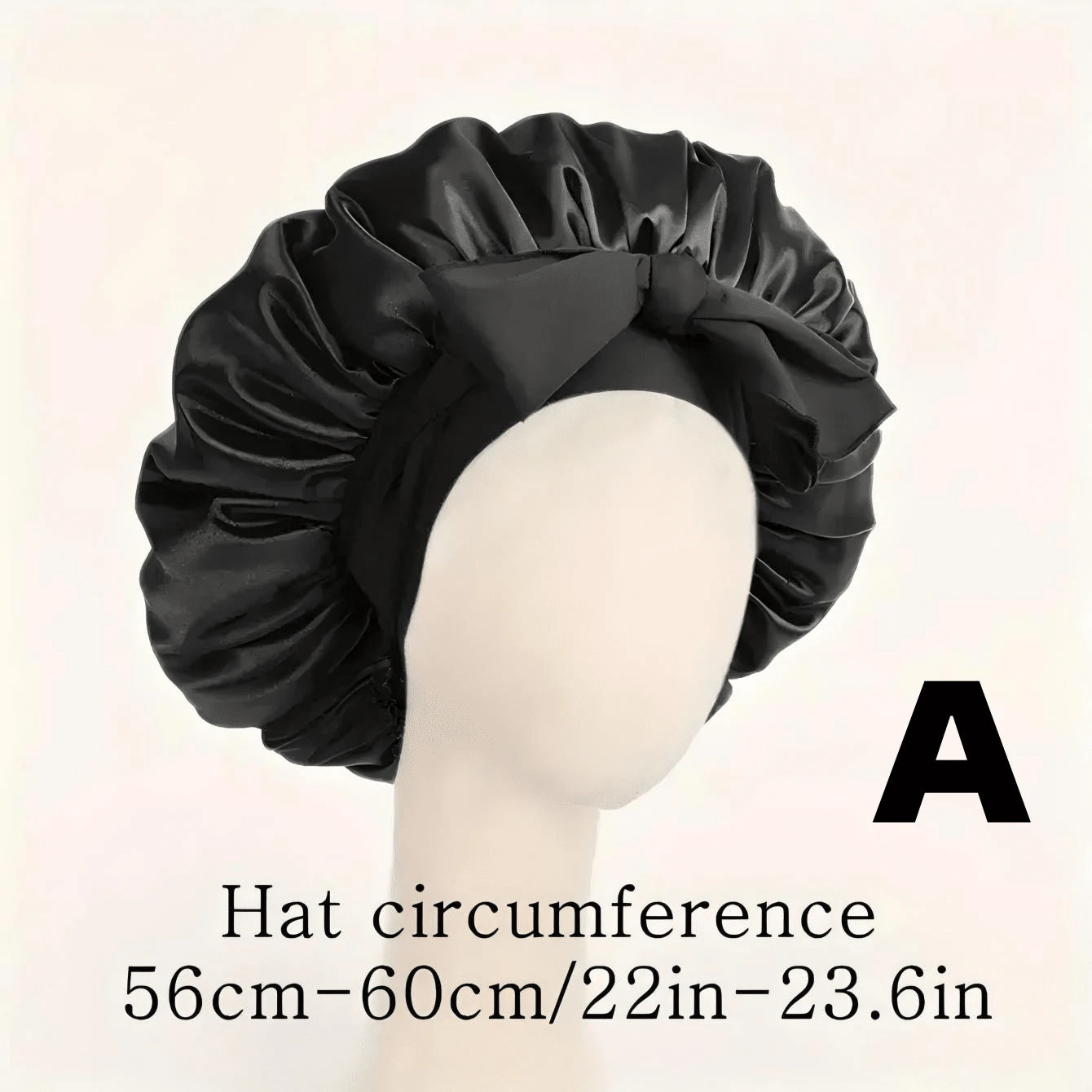 2pcs/Set "Spacious Space" Luxurious Solid Color Satin Bonnet With Satin Scrunchies Large Soft Silky Satin Bonnet For Sleeping Satin Hair Bonnet Night Cap Hair Care Hat With Tie Band Bonnets For Curly