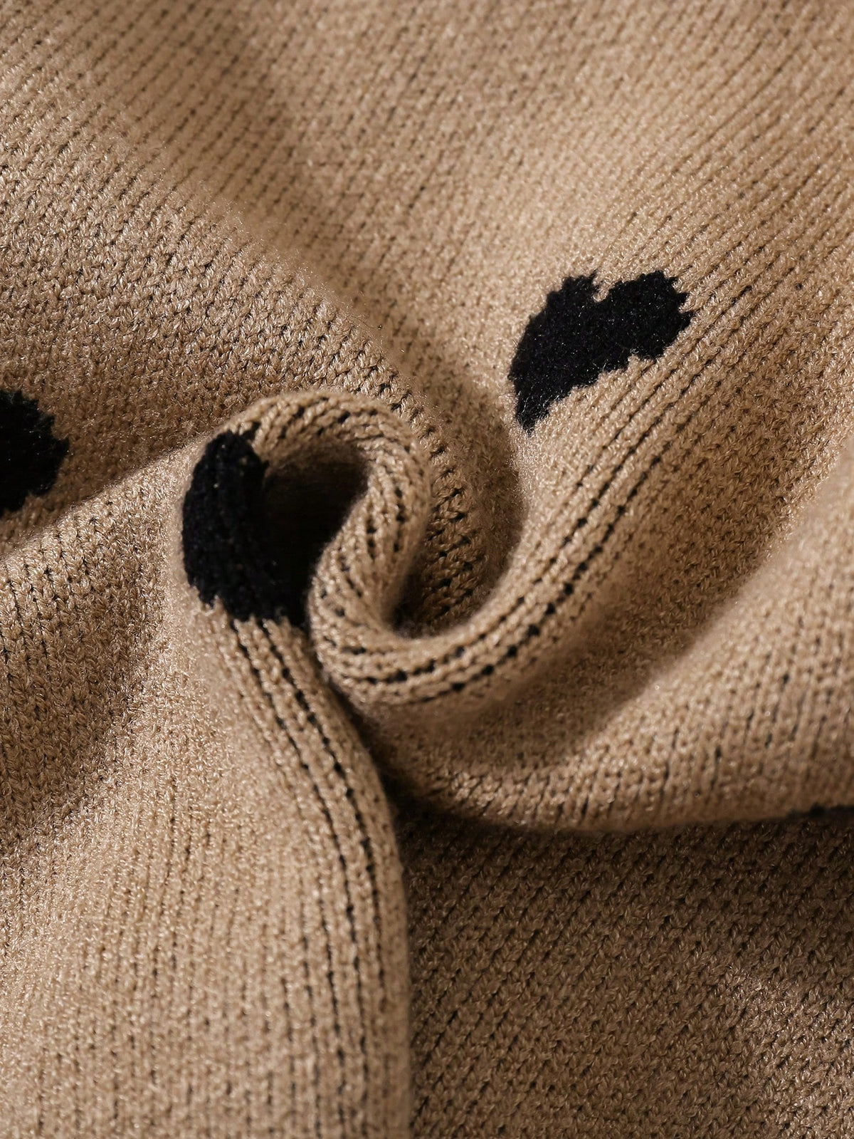 2pcs/Set Young Girl Round Neck Heart Pattern Loose Casual Top & Flared Pants Knitted Sweater Suit,In Fall/Winter