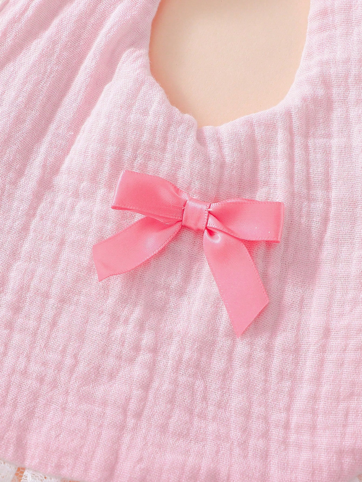 2pcs Soft Cotton Bibs, Drool Bibs, Baby Princess Lace Bow Decor, Newborn Essential