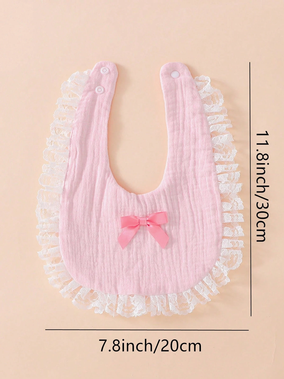 2pcs Soft Cotton Bibs, Drool Bibs, Baby Princess Lace Bow Decor, Newborn Essential