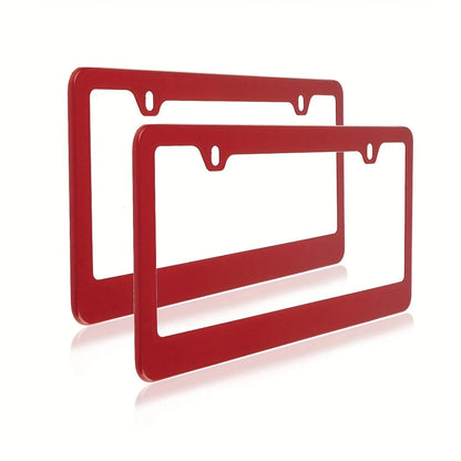 2pcs Stainless Steel Fashionable High-End License Plate Frame, Wind And Rainproof- Very Suitable For Vehicles In The United States,, Canada And Mexico, Ideal For Car Lovers And Automotive Accessory