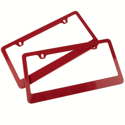 2pcs Stainless Steel Fashionable High-End License Plate Frame, Wind And Rainproof- Very Suitable For Vehicles In The United States,, Canada And Mexico, Ideal For Car Lovers And Automotive Accessory