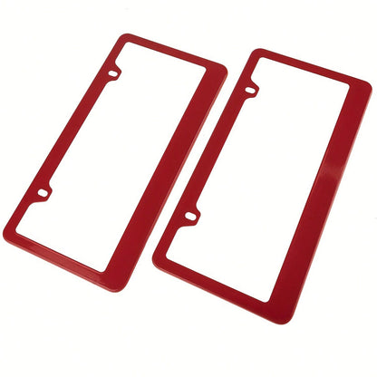 2pcs Stainless Steel Fashionable High-End License Plate Frame, Wind And Rainproof- Very Suitable For Vehicles In The United States,, Canada And Mexico, Ideal For Car Lovers And Automotive Accessory