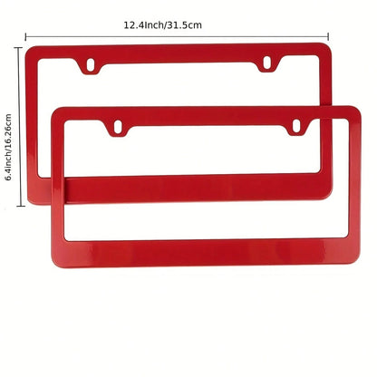2pcs Stainless Steel Fashionable High-End License Plate Frame, Wind And Rainproof- Very Suitable For Vehicles In The United States,, Canada And Mexico, Ideal For Car Lovers And Automotive Accessory