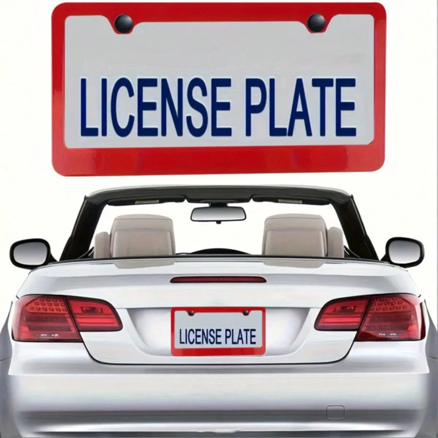 2pcs Stainless Steel Fashionable High-End License Plate Frame, Wind And Rainproof- Very Suitable For Vehicles In The United States,, Canada And Mexico, Ideal For Car Lovers And Automotive Accessory