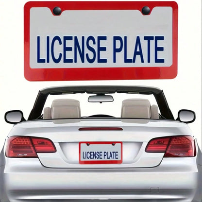 2pcs Stainless Steel Fashionable High-End License Plate Frame, Wind And Rainproof- Very Suitable For Vehicles In The United States,, Canada And Mexico, Ideal For Car Lovers And Automotive Accessory